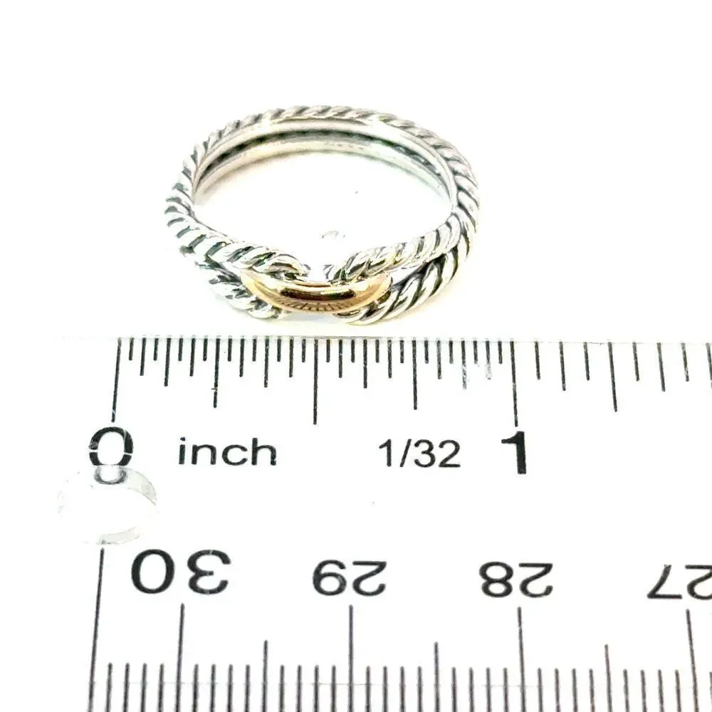 David Yurman Ladies Ring Size 7, 18k Gold & Sterling Silver Estate DY625 - Picture 6 of 6